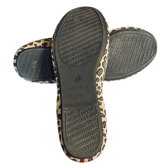 Rothy’s Women’s Sz 6.5 Round Toe Spotted Leopard Cheetah Ballet Flats Washable - Picture 8 of 9
